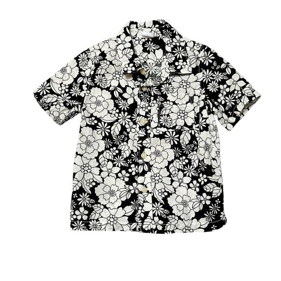 Gap Linen Blend Hawaiian Floral Button Up Size 3 - Picture 1 of 6